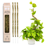 Bendable Moss Pole for Monstera 3 Pack (16" / 30" / 42") – Flexible Moss Pole Stakes for Indoor Plants – Premium Forest Moss with 3-Prong Stake System – Indoor & Outdoor Plant Trellis Set