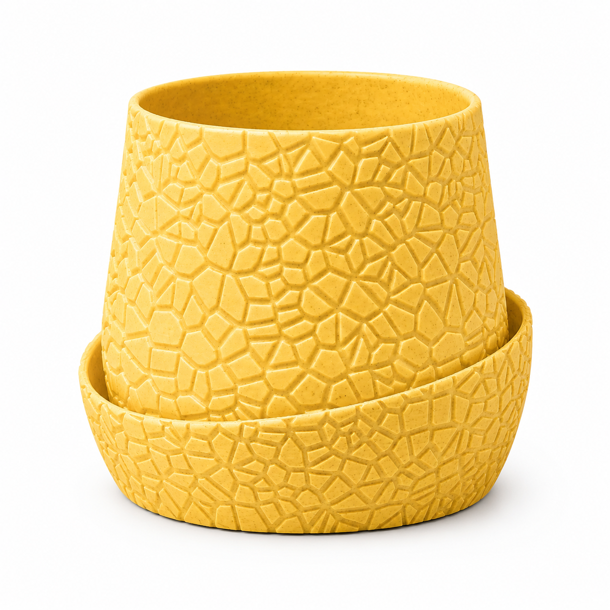 Mosaic Stone Planter with Matching Saucer