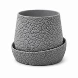 Mosaic Stone Planter with Matching Saucer