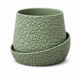Mosaic Stone Planter with Matching Saucer
