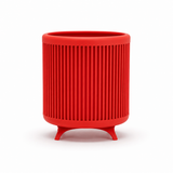 Fluted Cylinder Planter with Stand